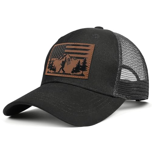 Image of Baseball Cap for Men,Hats Gifts for Men,Mesh Back Trucker Hats Suitable for Outdoor Fishing,Hunting,Hiking，Bigfoot,Deer