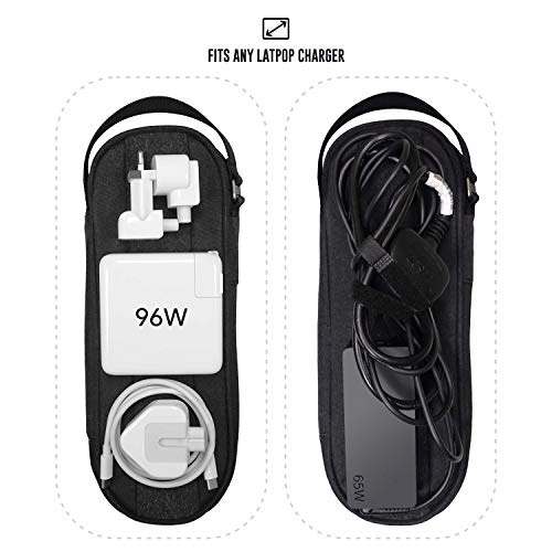 Side By Side - Premium Pouch Organizer For Tech, Electronics, Cords, Chargers - Everyday Carry Bag For Cables, Gadgets, Accessories - Storage Case For Travel Essentials For Flying. (Shadow) #TOP2