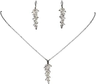 New 2026 Arrive Unisex Luxury Zircon Olive Branch Pendant Set For Women Fashion White Rose Gold Color Wedding Jewelry Sets Party Decoration With You Accessories Trendy For Women And Men