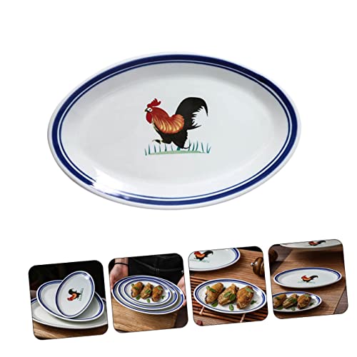 Assiette en céramique coq rétro, vaisselle décorative d'exception pour vos repas