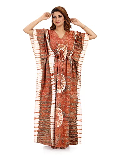 Image of Women's Cotton Solid Maxi Kaftan Nighty