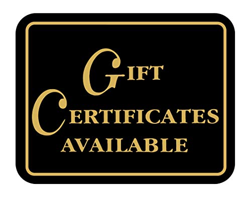 Gift CERTIFICATES Available - Retail Store Merchandise Business Sign - Durable Plastic 7â€x 5,5â€ Store Sign - Boost Sales with Attractive and Elegant Display Signs - Promote Business at Retail Stores