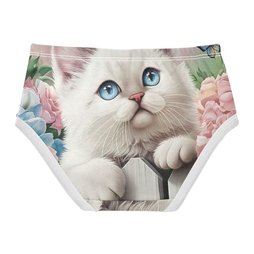 Bright Toddler Girls Underwear 2t Cotton Girl Panties Cute Cute Cat Flowers Kitten Floral Undies Kids Briefs2