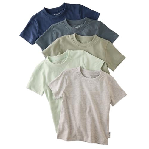 Image of Butterblu Taylor 5-Pack Short Sleeve T-Shirts 100% Organic Cotton | GOTS Certified Organic Cotton for Baby, Toddler Girls, Boys, Unisex, Made to Match Layering Solid Colors