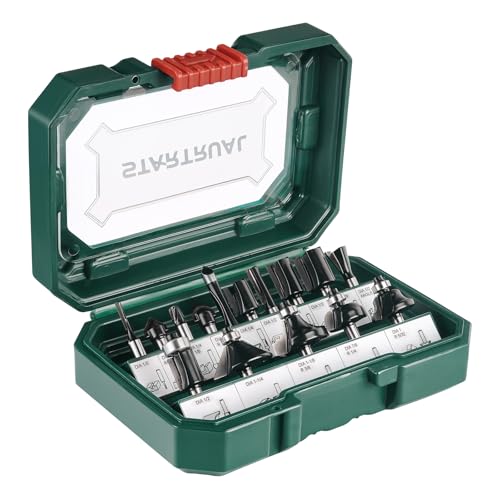 STARTRUAL 15 Pieces 1/4' Shank Wood Router Bits Set, Woodwork Tools for Professional and Beginners Carpenter