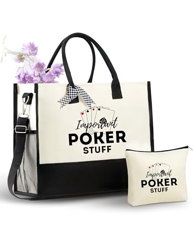 Bolso tote para poker con cierre y correa miniatura 1