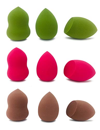 9 Pcs Beauty Blending Sponge Set for Makeup,Soft Makeup Sponges Blender with Holder for Liquid Creams Foundation,Latex Free