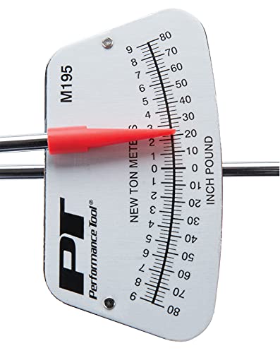 Performance Tool M195 1/4-Inch Drive Torque Beam Wrench - 0-80 inch/lbs | Ball Handle | Accurate Torque Measurement