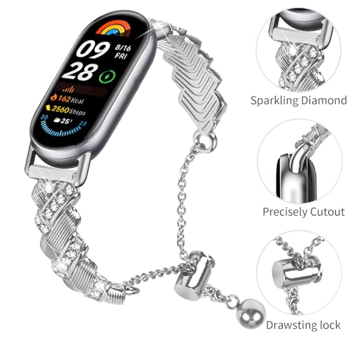 Correa metálica para Xiaomi Mi Band 10/9/8 mujer miniatura 3