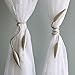 Valea Home 2 Pieces Curtain Tiebacks Clips Creative Window Drape Twist Tie Backs European Style Custom Made Curtain Holders Decorative Draperies Holdbacks, Beige