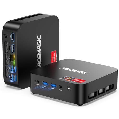 Image of ACEMAGIC K1 Mini PC, AMD Ryzen 4300U 28W Processor, 16GB DDR4 RAM 512GB SSD (Beat 3300U /N150 /N97) Mini Computers 11 Pro, HDMI+DP1.4 Dual 4K UHD, Gigabit Ethernet Mini Desktop PC Black