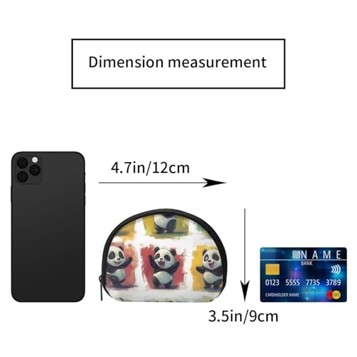 Portable Coin Purse Cute-Panda-Dance Mini Zippered Money Pouch Card Holder2