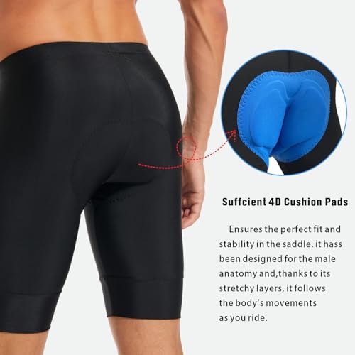qualidyne Shorts de ciclismo masculinos acolchoados 4D para ciclismo e ciclismo com FPS 50 + bolsos,