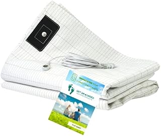 Get Grounded Grounding Sheet Silver Conductive Earthing Sheet For Grounding Uk Extra Length Size 280x90cm with UK Conductive Connection Cord Fits Grounding Bed Sheet For Better Sleep