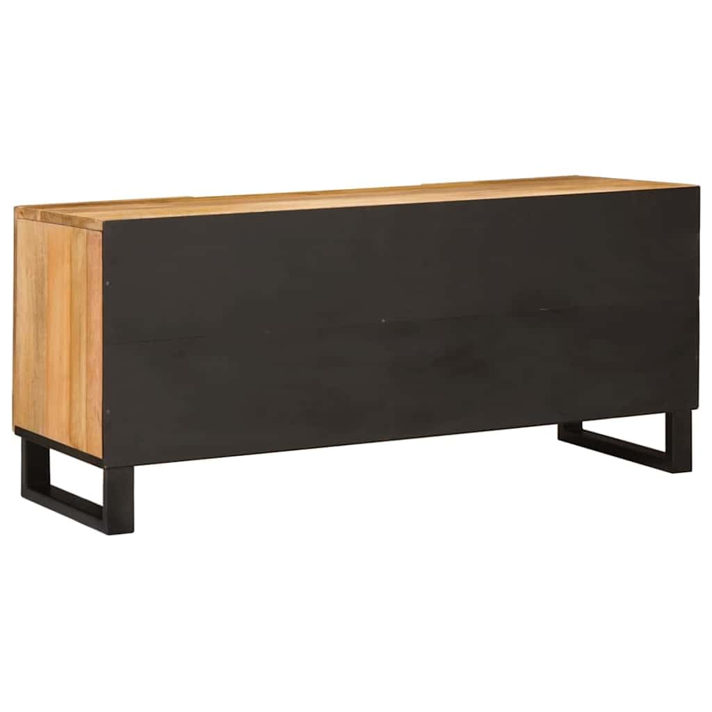 Mueble TV de madera de mango macizo, marrón, 105 x 33 x 46 cm, con