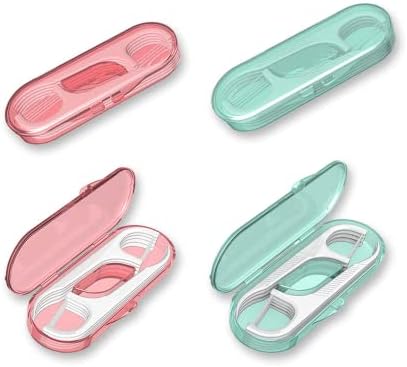 Dental Floss case Travel Floss Professional Toothpicks Sticks Dental Floss Picks 40 Picks Threader Flosser with 4 Storage Cases, flossing for Family,Hotel,High Toughness Travel