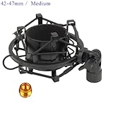 Tentucro 42-47mm Microphone Shock Mount with Metal Adapter Anti-Vibration High Isolation Metal Mic Holder Clip, Fits for Diameter of 42-47mm Microphone in Broadcasting, Recording, Etc. M - Image 7