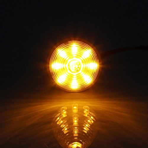 Partsam 10Pcs 2 inch Amber 9LED Side Marker Lights, 2" Beehive Light, Round Cone Clearance Lights for 12V Trailer Truck Replacement for Peterbilt Kenworth Freightliner by Partsam - Image 5