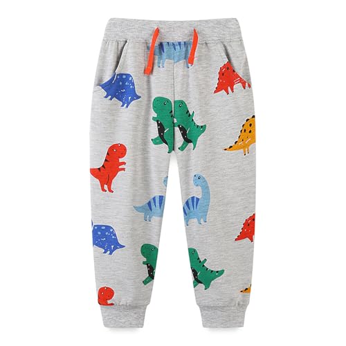 Image of Mud Kingdom Little Boys Girls Christmas Sweatpants Elastic Waist Joggers Embroidered Pattern Sweat Pants with Pockets