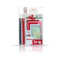 Kimberbell Embellishment Cup of Cheer Kit 46 Pcs Includes Ribbon, Seasonal Buttons, Sound Box, Felt, Bells, Lace Zippers, Variety of Colors, Pair with Machine Embroidery Design
