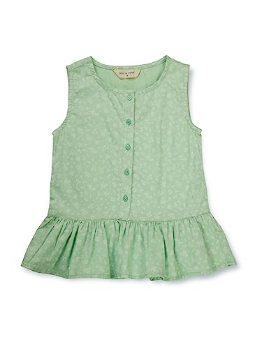Image of Gini & Jony Girls Blue Polka dot Silk Full Sleeves Woven Top