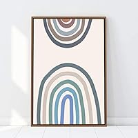 Framed Canvas Wall Art Nordic Rainbow Canvas Prints Home Artwork Decoration for Living Room,Bedroom - 16x24 inches