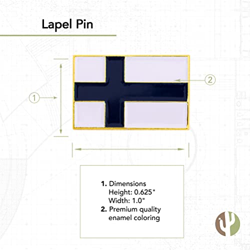 Image of Desert Cactus Finland Flag Lapel Pin FIN Finland Made of Metal for Formal Wear, Bag and Hat Jewelry, and Tie Tack