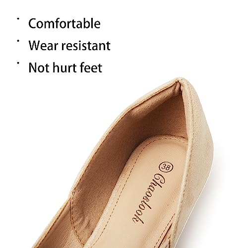 Image of Womens Pointed Toe Black Ballet Flats Comfortable Casual Dress Flats for Women Elegant Memory Foam Flats Shoes with Party Wedding
