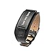 Personalize Custom Free Engraved Brown Black Leather Stainless Steel Bracelet Cuff For Men Women (Black leather & Black)