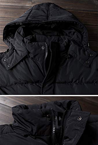 Image of chouyatou Men's Classic Windproof Removable Hooded Long Winter Puffer Down Coat