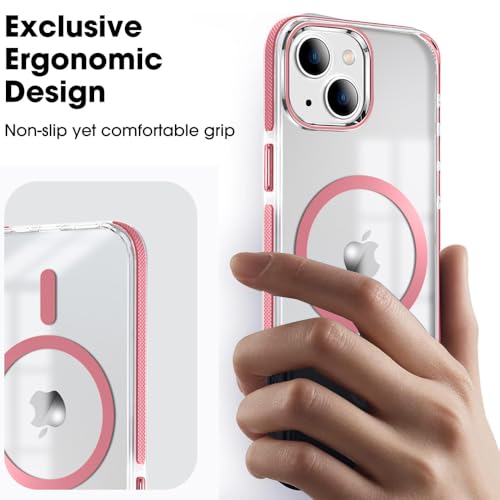 Image of MINTZZ ️ for iPhone 14 Case, Compatible with MagSafe, Military-Grade Protection, Yellowing Resistant, Scratch-Resistant TPU Back, Magnetic Phone Case (Pink, iPhone 14)