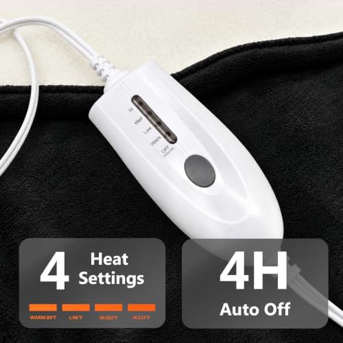 Manta Eléctrica YAZRODE Y-HEATED BLANKET Negra Throw 50x60 pulgadas miniatura 6