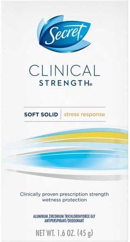 Secret Clinical Strength Soft Solid Stress Response Antiperspirant and Deodorant, 1.6 Ounce - 12 per case.
