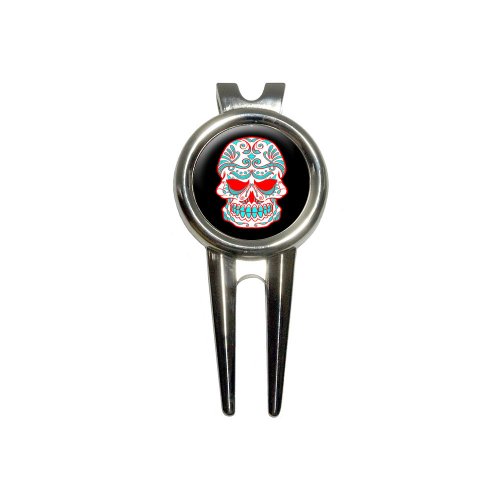 GRAPHICS & MORE Mexican Day of The Dead Skull Golf Divot Repair Tool and Ball Marker