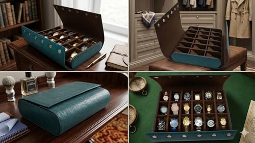 Image of essart 18-Slot Watch Roll Case - Premium Travel Organizer for Watch Collectors, PU Leather Luxury Storage, Portable & Scratch-Resistant