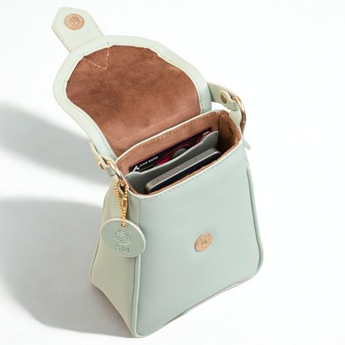 Image of SACCI MUCCI Women's Small Handbag /Cross-Body Phone Bag - Stylish PU Leather Mobile Purse with Adjustable Strap