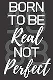  Born To Be Real Not Perfect 1988: Ghost Dot-Grid Journal - Perfect Black Cover Work, University & High School 6x9 Notebook