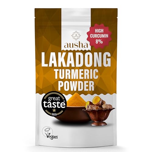 Ausha Lakadong Turmeric Powder 200g - 8-9% Curcumin - 1* GREAT TASTE AWARD 20...