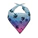 KEIAHUAN Coconut Tree Dog Bandana Washable Triangle Bibs Comfortable Dog Bibs Scarf Adjustable Reversible Kerchief for Pet Decor