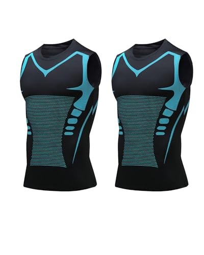 Image of Compression Shirt Men Slimming Body Shaper Vest Crewneck Workout Tank Top | Tummy Control Undershirts, Gynecomastia Compression Shirts, Back Support, Sleeveless Muscle Shirts, Shaping Tank Top