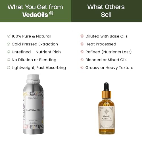 Image of VedaOils Marula Oil 100ml | 100% Pure & Natural Marula Oil for Face, Hair & Skin | Hydrates, Nourishes & Promotes Healthy Hair and Glowing Skin