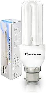 4 x Energy Saving 11W B22 CFL Light Bulbs, Bayonet B22 2700K Warm White U3