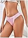 SHENHE Women's Satin Panty Lace Trim Bikini Underwear High Cut Low Rise Silky Bow Panty Pink X-Large