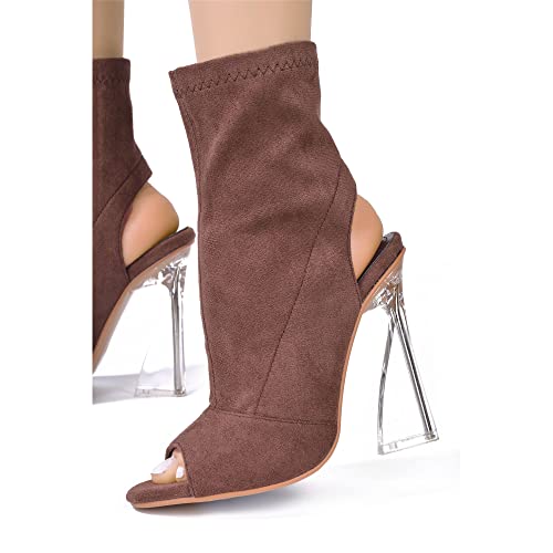 Cape Robbin Pinkki Platform Wedges - Wedges Heels for Women - 6-inch Women Wedge Heels Square Open Toe - Slip On Platform Wedge Heels with Clear Strap3