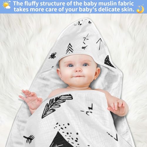 Image of Pigsaly Cute Bear Faces Hooded Baby Towel Black Animals Baby Bath Towel Unisex Toddlers Hooded Towels Cotton Boy Washcloths Girl Shower Towel for Infant Newborn 30 x 30 in
