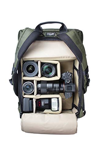 Vanguard VEO SELECT45M GR Backpack/Shoulder Bag for DSLR Camera, Video Gear or Drone, Green