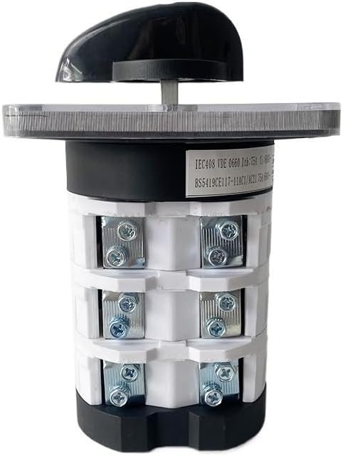 75A 690V Cam Switch Silver Contact Three Position 3 Poles Level Rotary Changeover Selector 12 Terminals