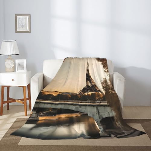 Couverture Tour Eiffel chaude légère et durable pour grand lit et canapé - 4