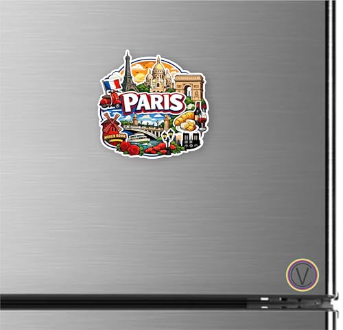Image of Paris Acrylic Fridge Magnet - UV Textured Printed, Stylish Multicolor Magnet for Fridge, Wardrobe & Metal Surfaces, Pack of 1 (Paris)