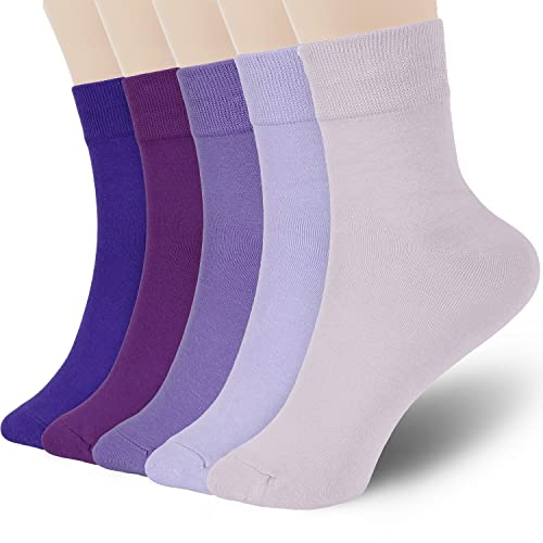 Image of FGZ Women Thin Cotton Socks Soft Cozy Socks Cute Ankle Crew Socks 5 Pairs